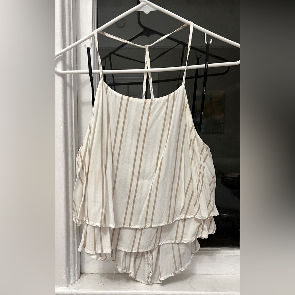 Forever 21 white strip tank top